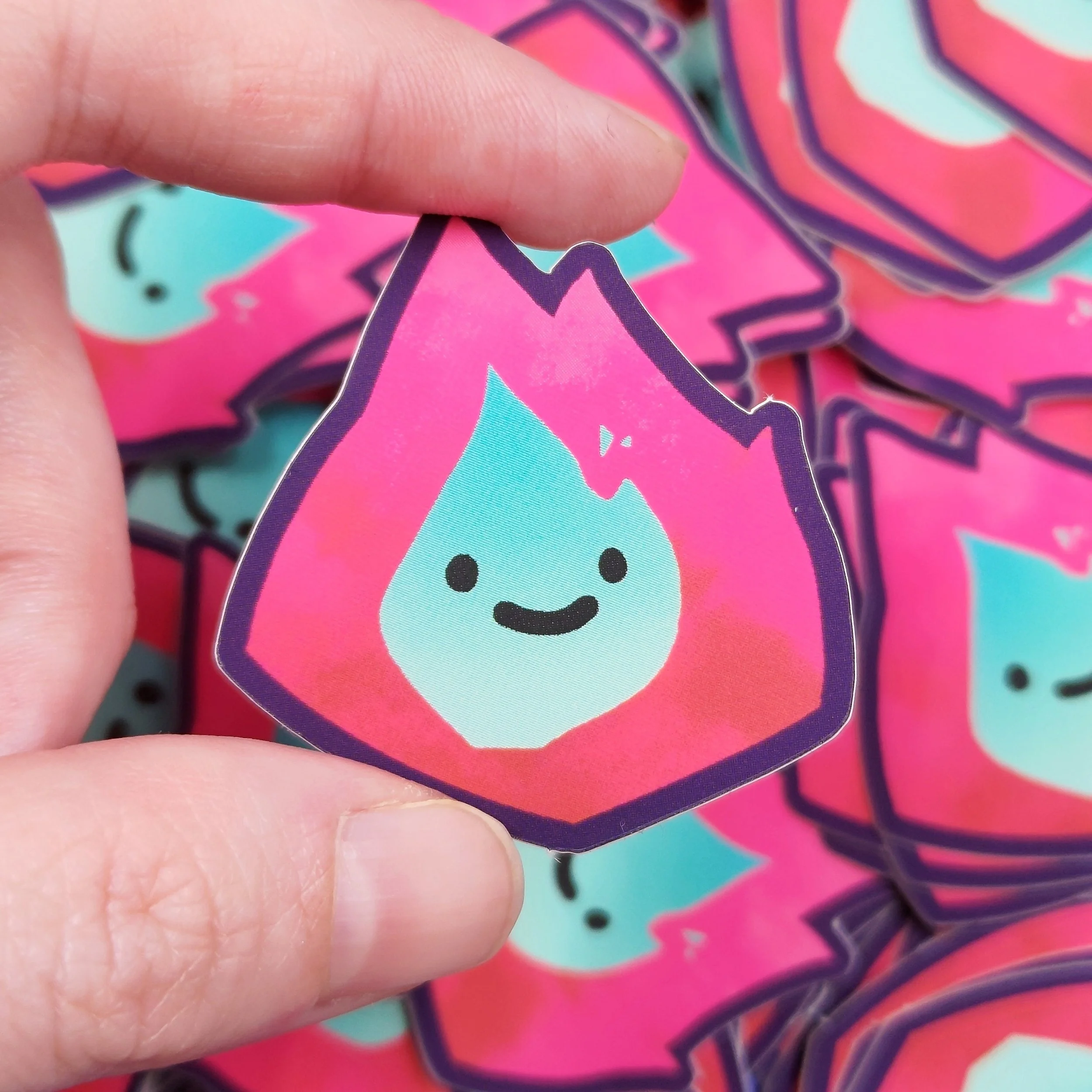 Little Flame vinyl sticker — Opalescent Eel Illustration & Design