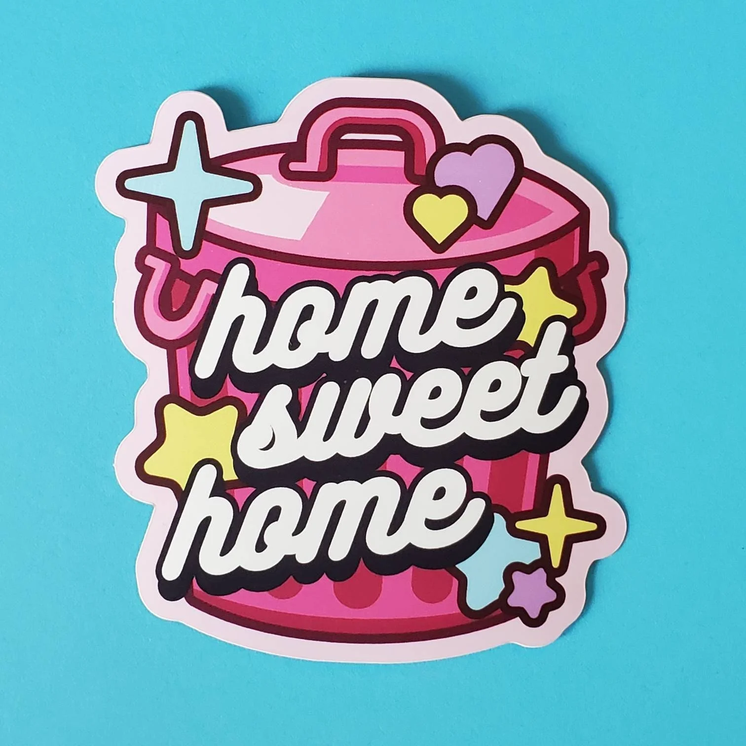 Sticker Back Home Home Sweet Home vinyl sticker — Opalescent Eel Illustration & Design