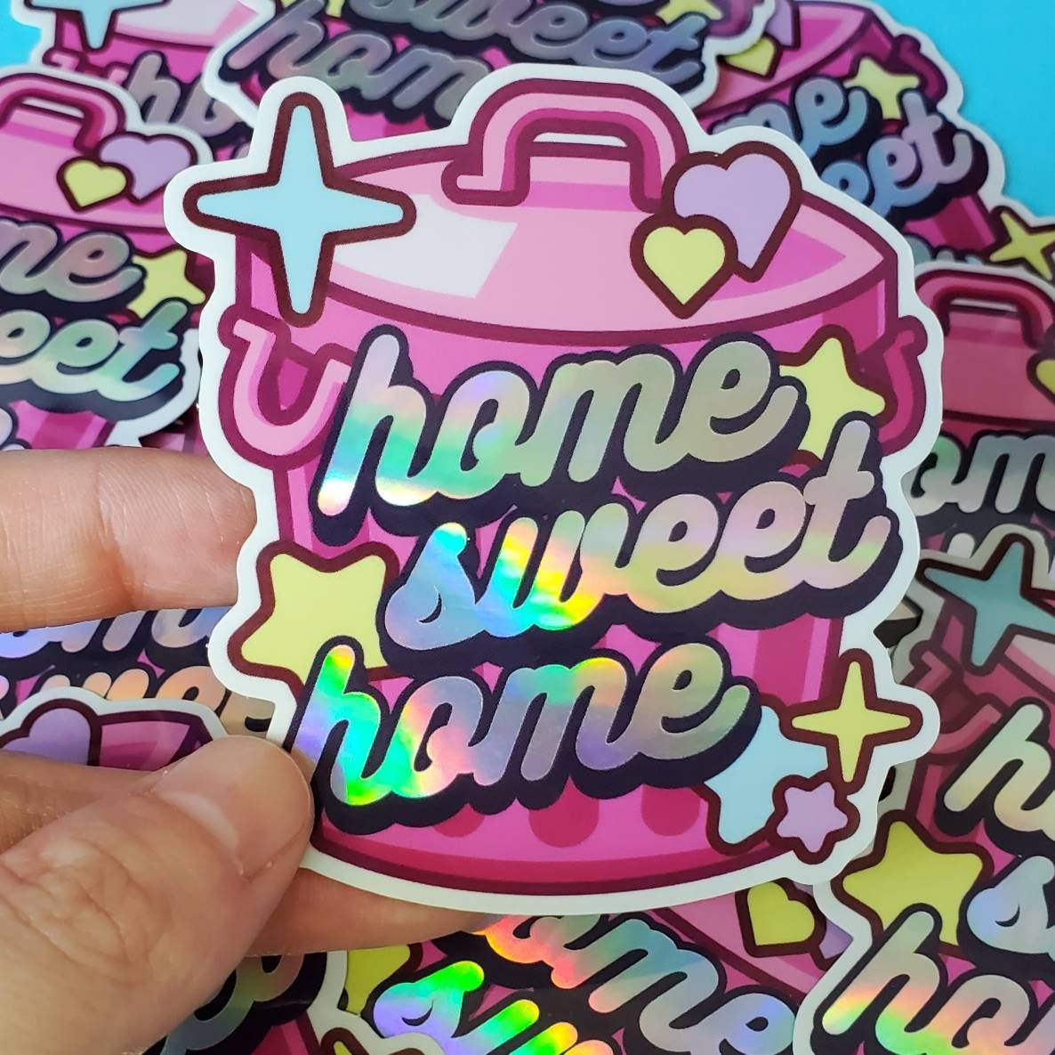 home sweet home anime trash sticker — Opalescent Eel Illustration & Design