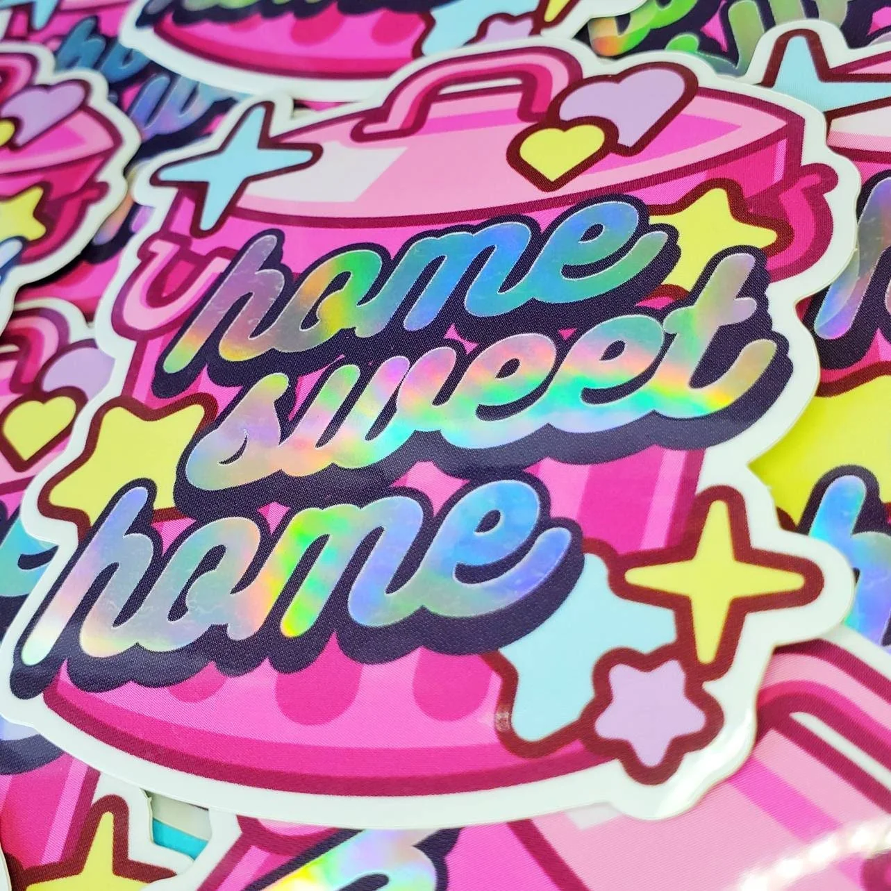 home sweet home anime trash sticker — Opalescent Eel Illustration & Design