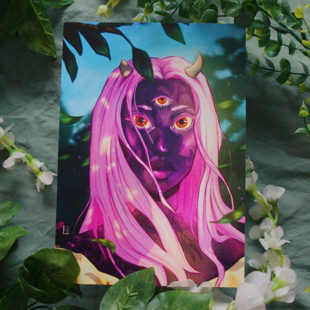 Demon Girl Art Card