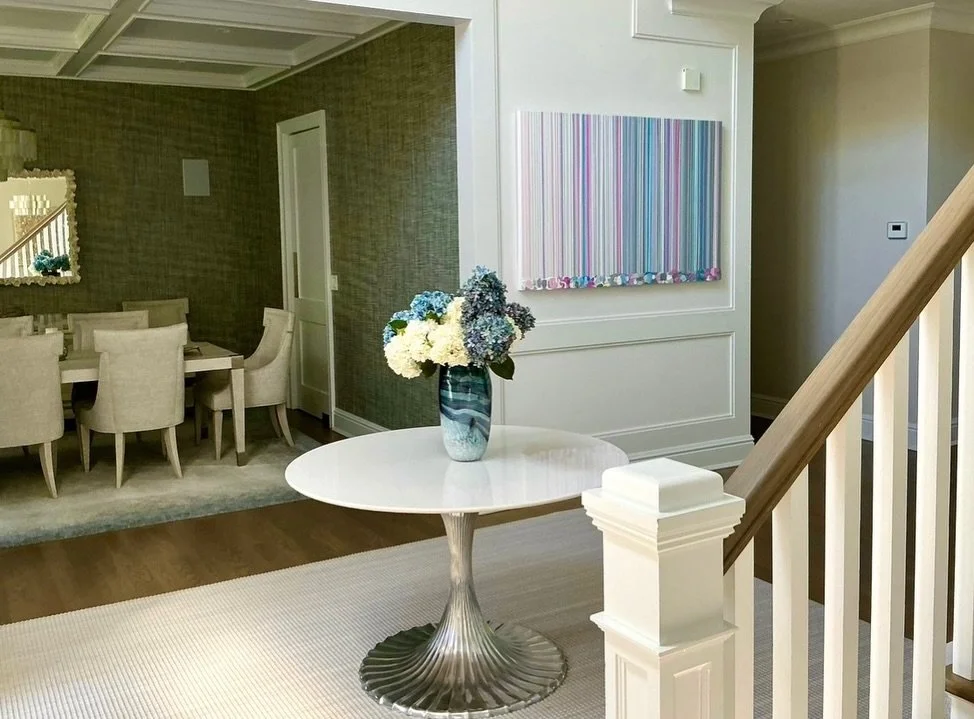 There&rsquo;s something special about seeing one of my original paintings finally living in the space it was created for.

This commissioned abstract painting was created for Jen and Adam&rsquo;s home in Bridgehampton, New York.

Most of my work begi