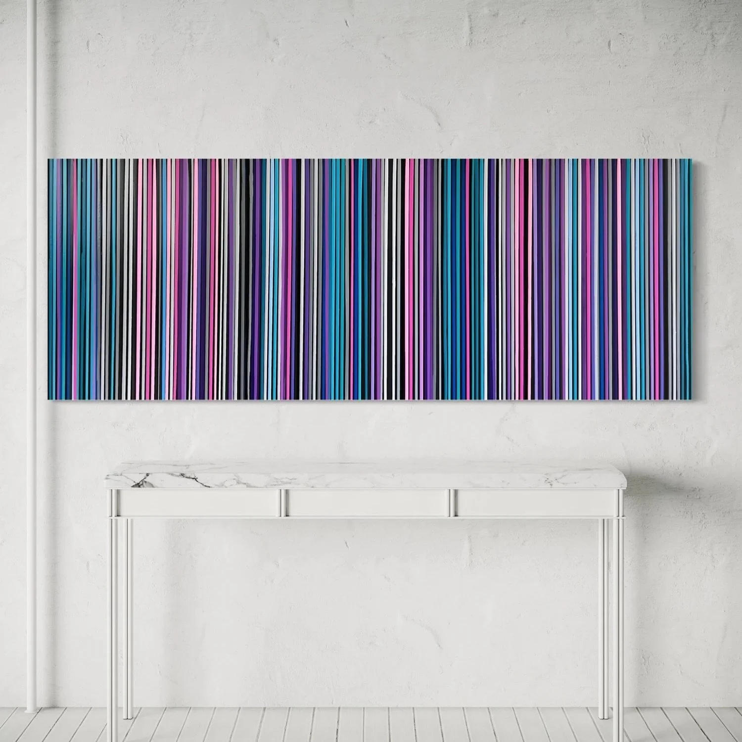 After Midnight.

When the world goes dark, color feels even more electric.

Bold, rhythmic and dramatically different from my softer pieces, this painting pairs vivid blues, pinks, purples and crisp whites against a deep black background.

Modern. Ba