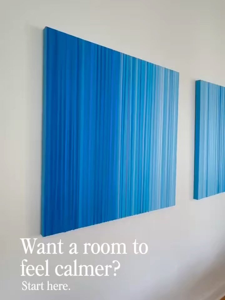 How many shades of blue is too many? Apparently, I haven&rsquo;t found the limit. 💙

These two paintings, which remind me of the ocean, are almost entirely blue, but look closely and no two lines feel quite the same&mdash;cobalt, navy, denim, powder