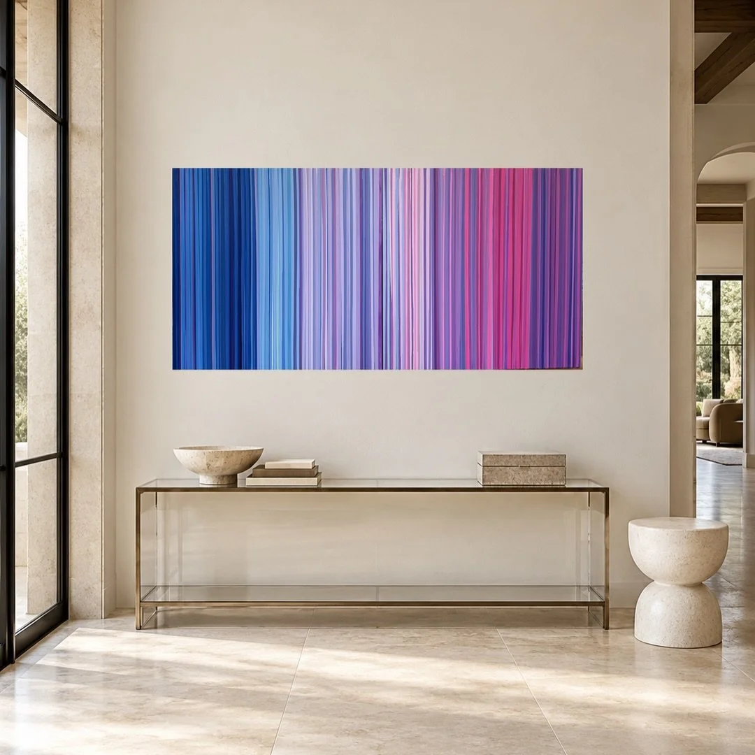 Some new paintings I&rsquo;m a little obsessed with. This is one of them. 💜

Meet Afterglow &mdash; 36 &times; 72 inches.

There&rsquo;s something about the way the blues, violets and pinks come together in this piece that gets me every time. It has