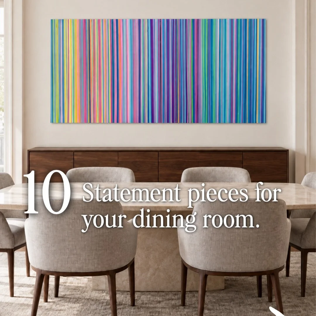I chose 10 pieces of my art that I think would look beautiful in a dining room &mdash; and they&rsquo;re all currently available on my website!

No two dining rooms are the same. Some are formal, some are casual. Some have a long wall that calls for 