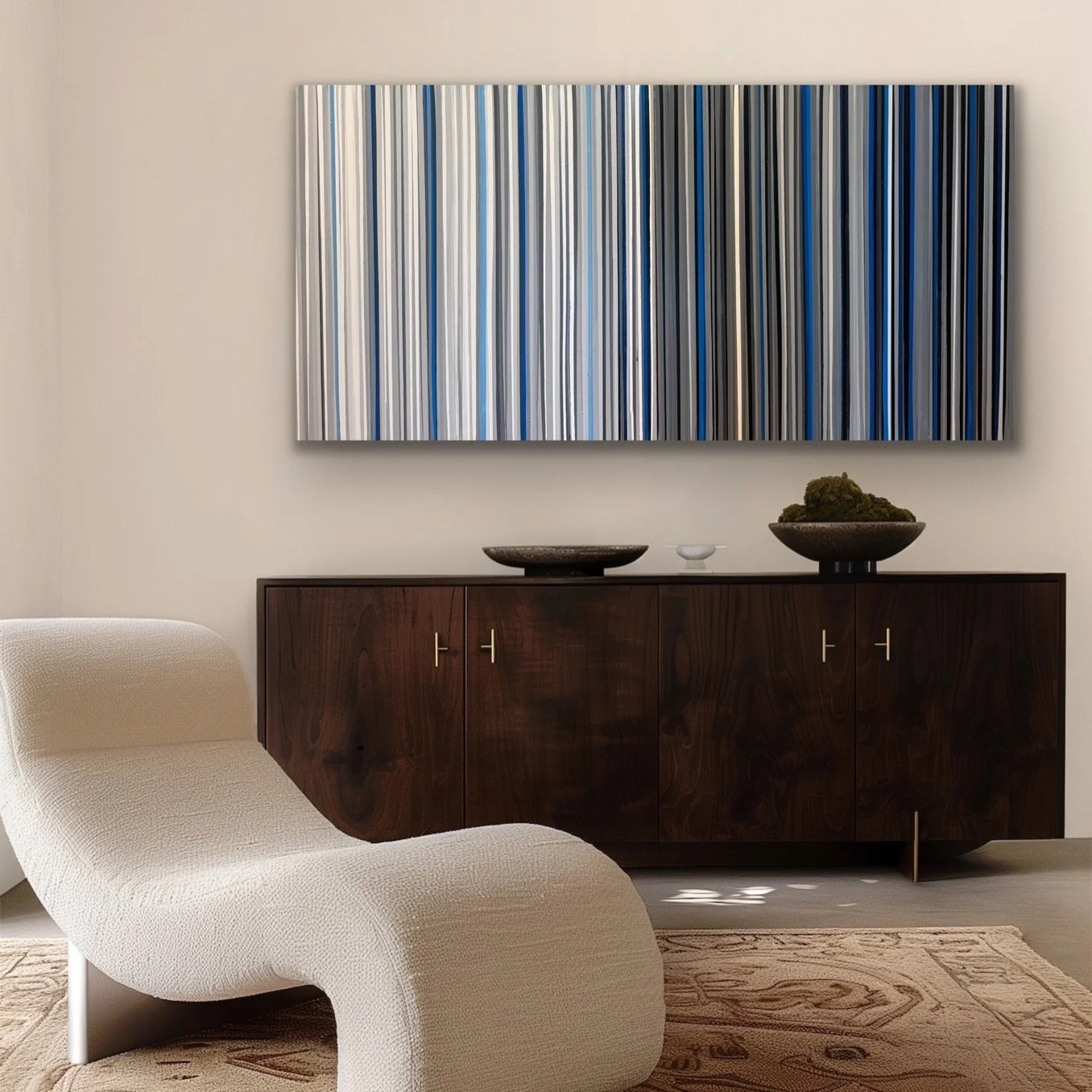 Love color, but not too much of it? 💙

Sometimes a little blue is all a room needs.

I love how this painting brings color into a neutral space without taking away from its calm, sophisticated feel.

And the beauty of this palette? It works in almos
