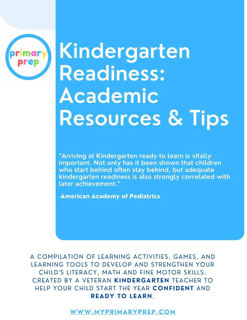 Kindergarten Readiness Downloadable Checklist — Primary Prep