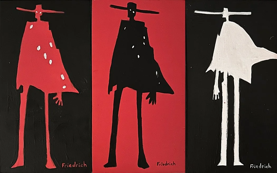 "Three Cowboys", 18x11.5 Acrylic on canvas // Paul Friedrich