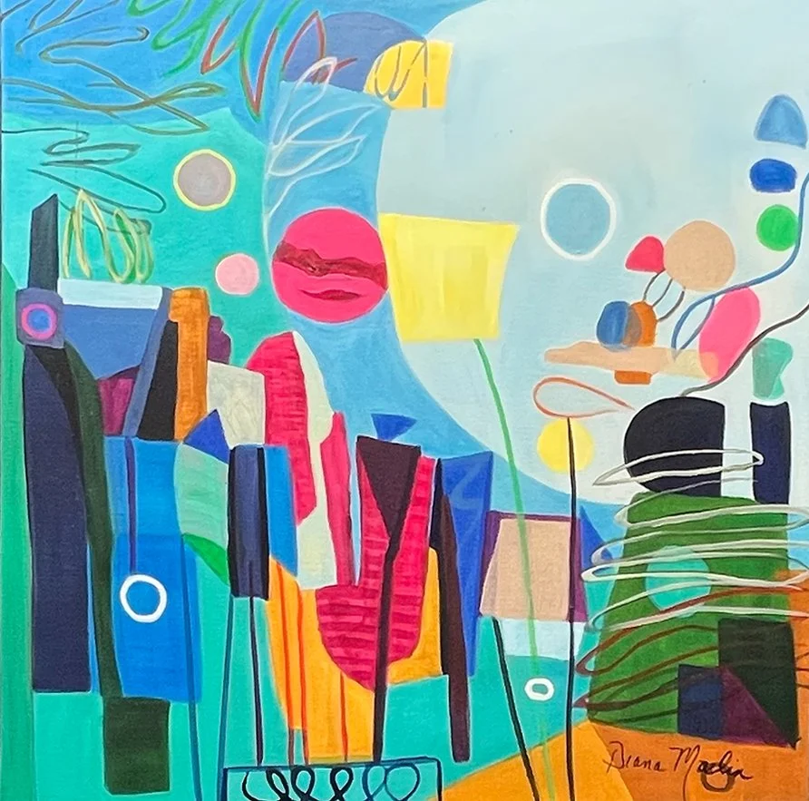 "Moonlight", 30x30 Acrylic on canvas // Diana Malin