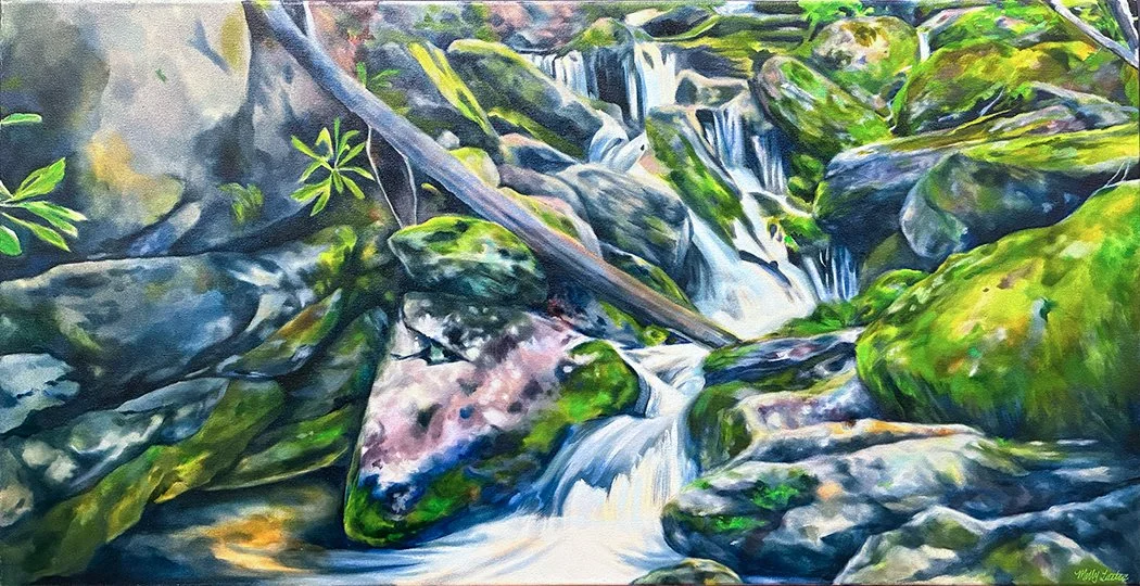 "Sing Along If You Know It", 40x20 Acrylic on canvas // Molly Lastra