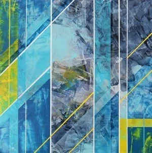 "How Do I Get There" 18x18 Acrylic on panel // Jackie Sanders