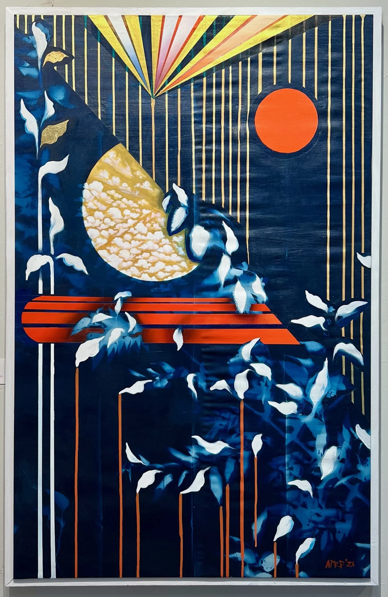 "Leaf Melt", 32x48, Acrylic on cyanotype // Anna Payne Rogers Previtte