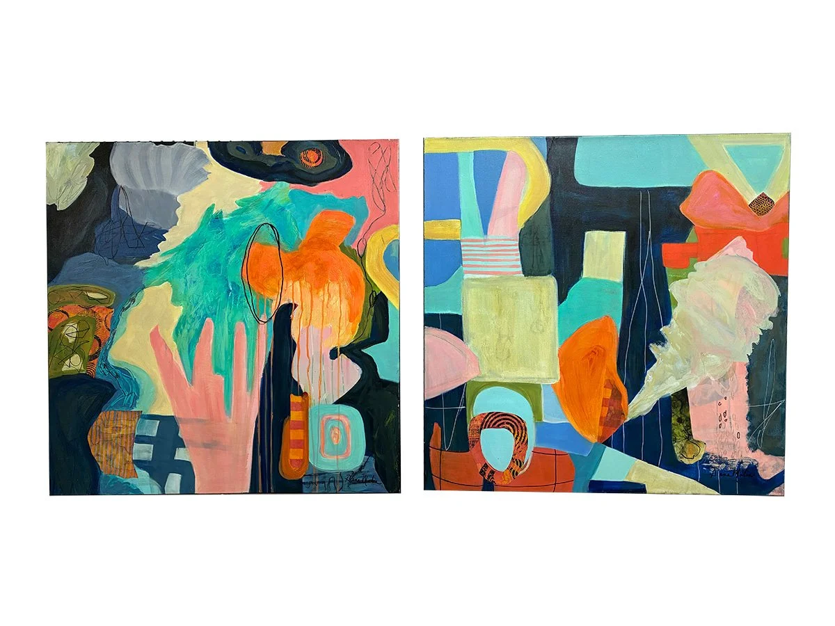 "Unlocking Spaces", 72x36 Mixed media on canvas // Diana Malin