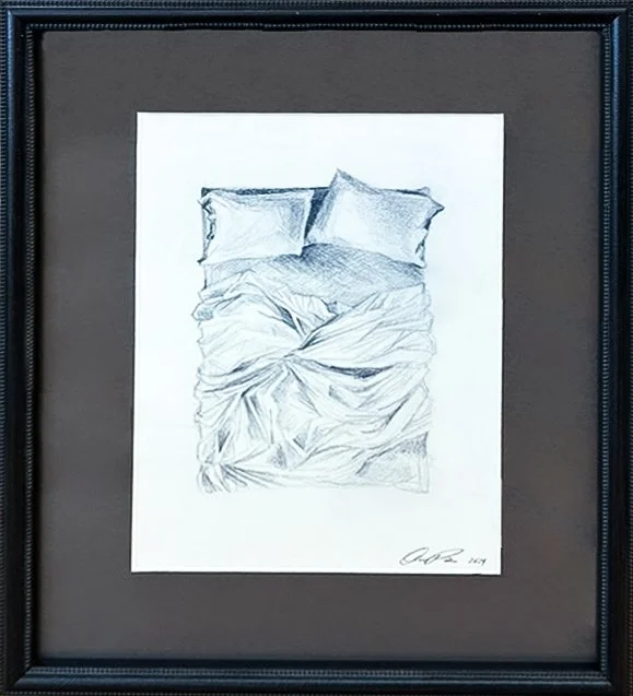 "Bed 1", 11.5x15 Colored Pencil on paper // Oami Powers