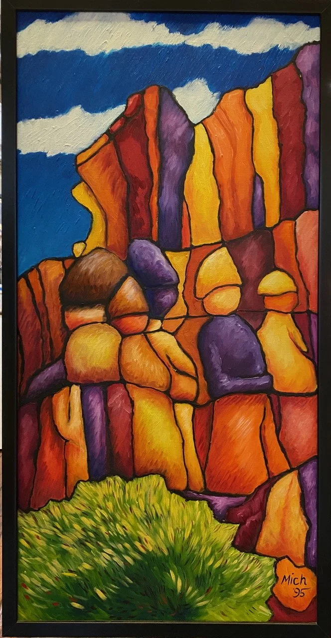 "Canyon Presence", 18x36 Acrylic on canvas // Michele Yellin