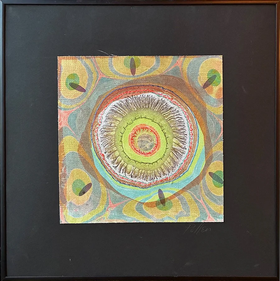 "From a Grain of Sand, a Pearl", 16x16 Pen and marker on paper, framed // William Daley