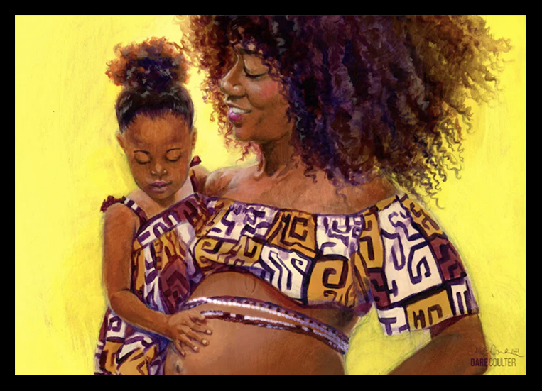 "PregMom", Framed 12x9 print // Dare Coulter