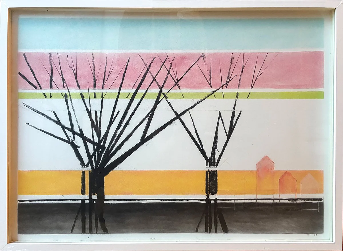 "Landscape", 31x24 Pastel on paper, framed // Frank Harmon