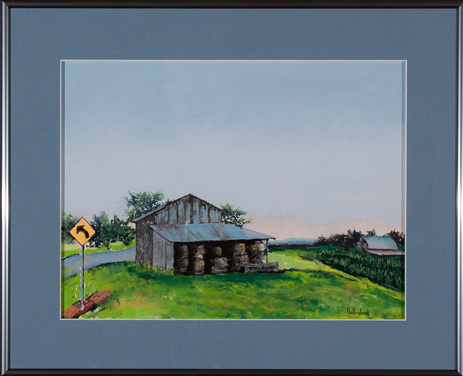 "Farm st Sunset, Dobson NC", 20.5x16.6 (framed) Watercolor on paper // Jim Hallenbeck