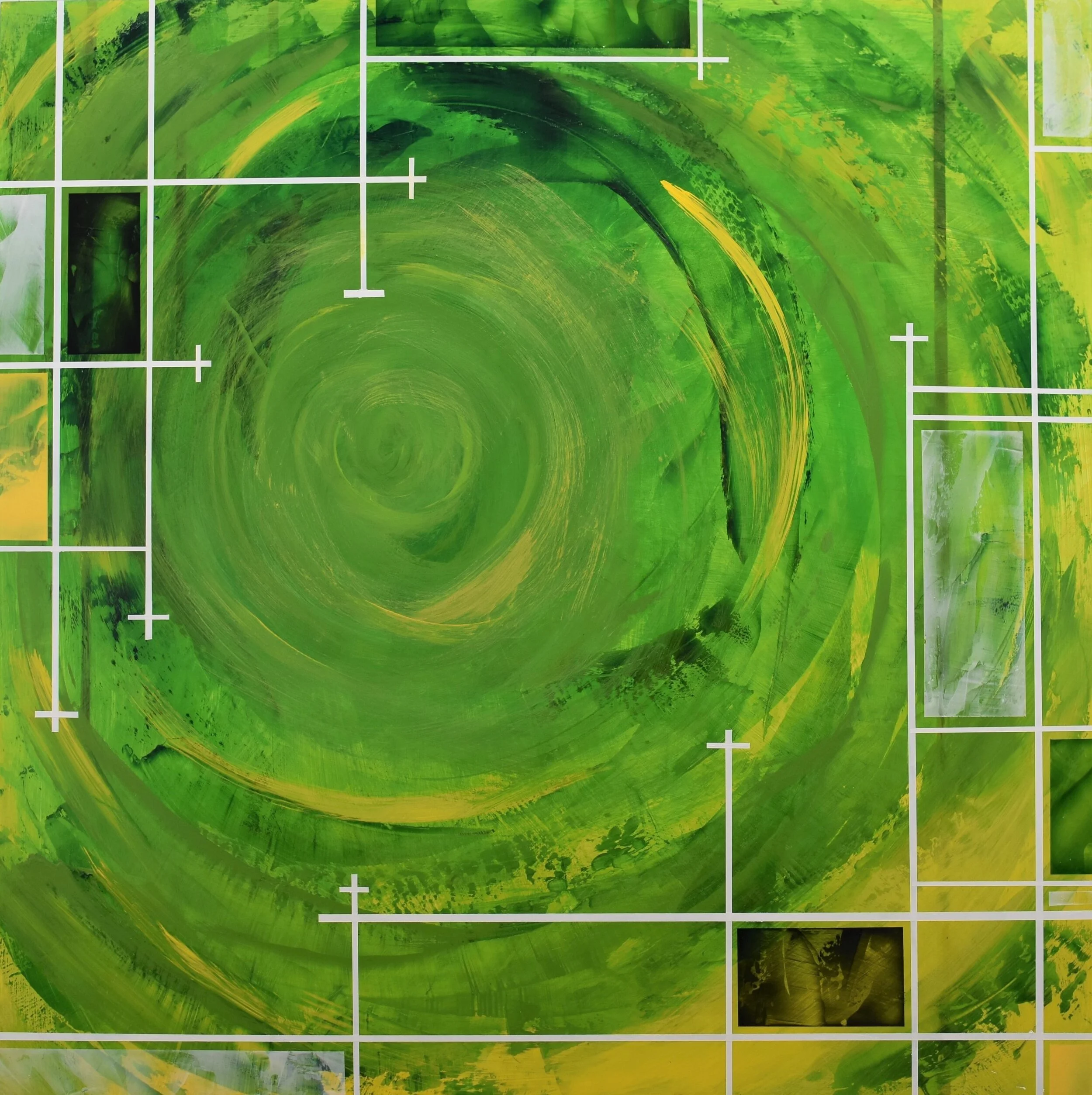 "Am I Ready?", 36x36 Acrylic on panel // Jackie Sanders