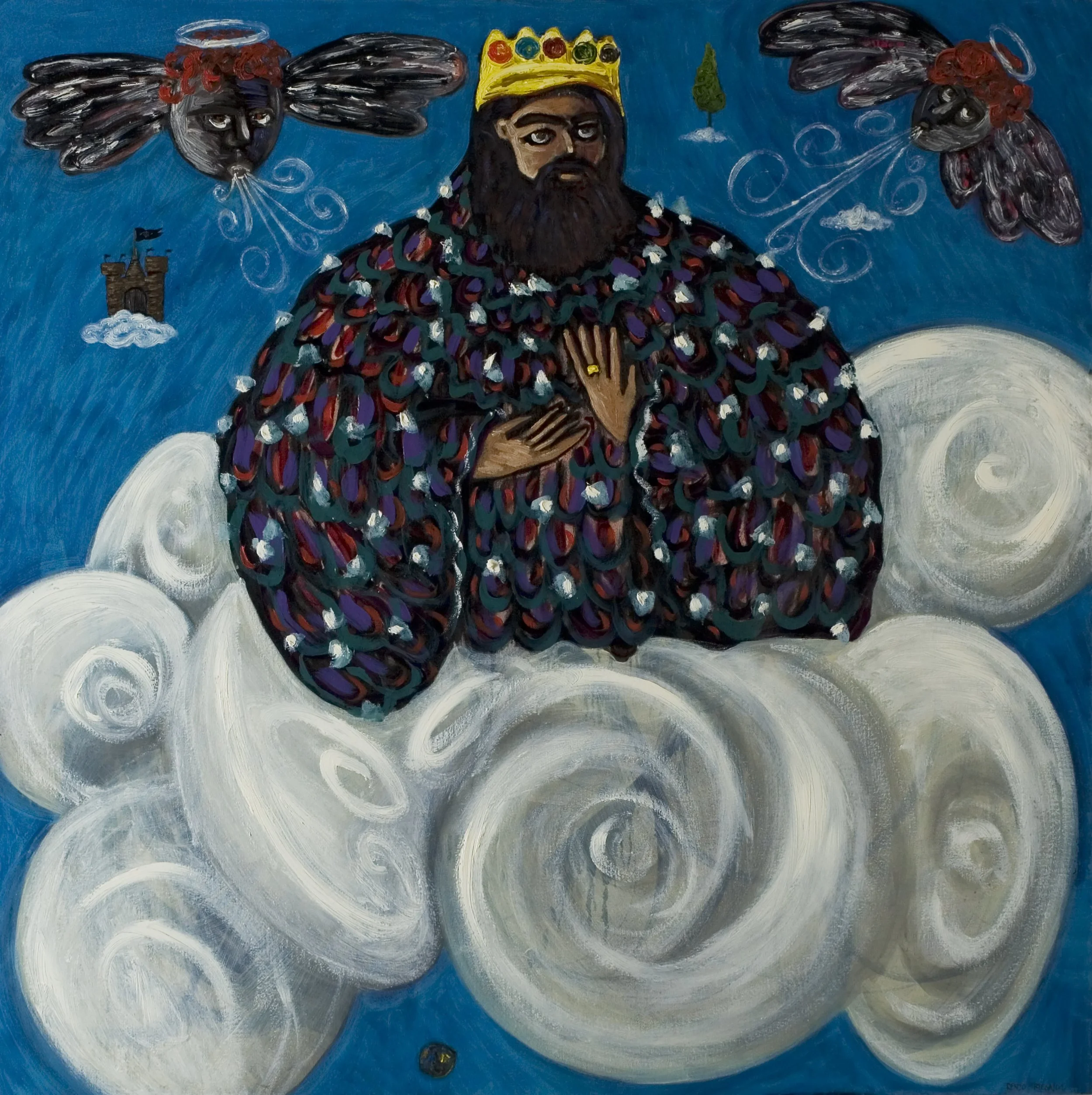 "Dios Del Viento", 36x36 Oil on canvas // Renzo Ortega