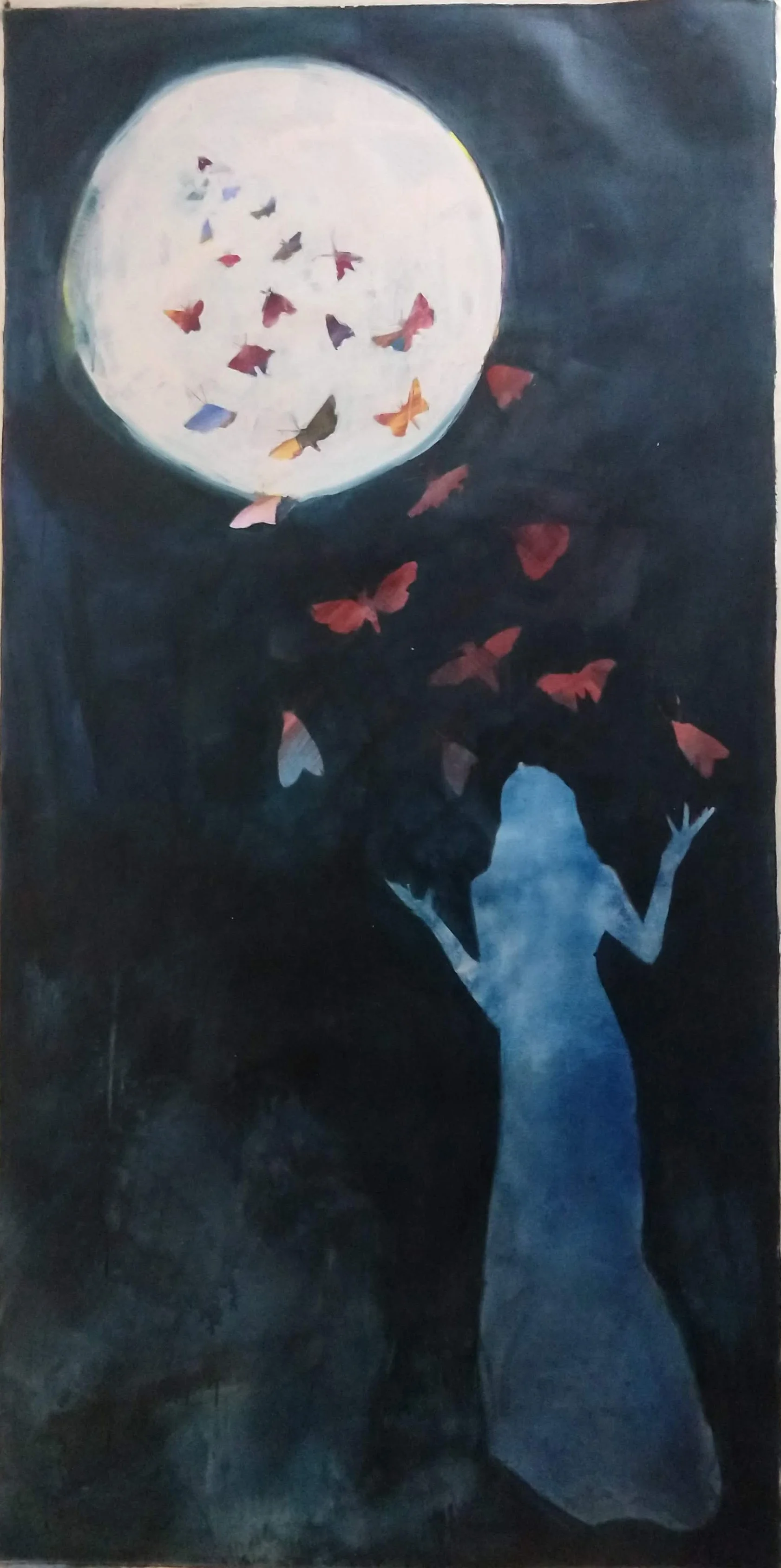 "Ghost Moths", 36x71 Oil on canvas // Annie Blazejack & Geddes Levinson