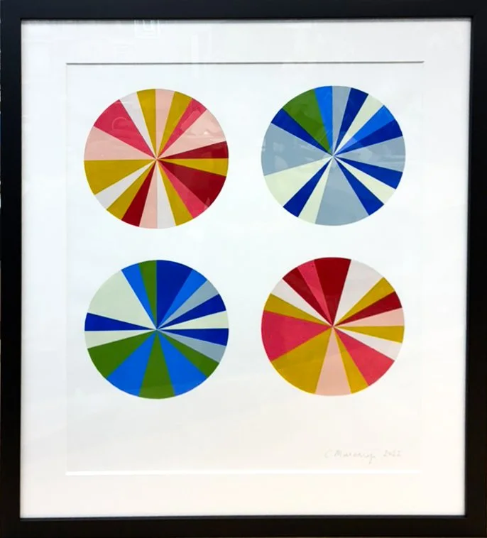 "Wheels of Chance", 31x35 Acrylic on Arches paper // Chieko Murasugi
