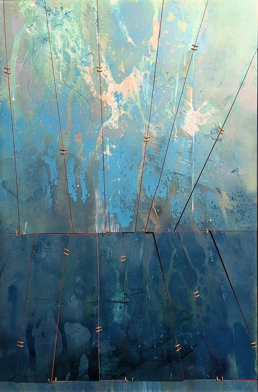 "Possibilities", 25.5x37.5 Acrylic and waxed string on maple plywood // Jean Gray Mohs