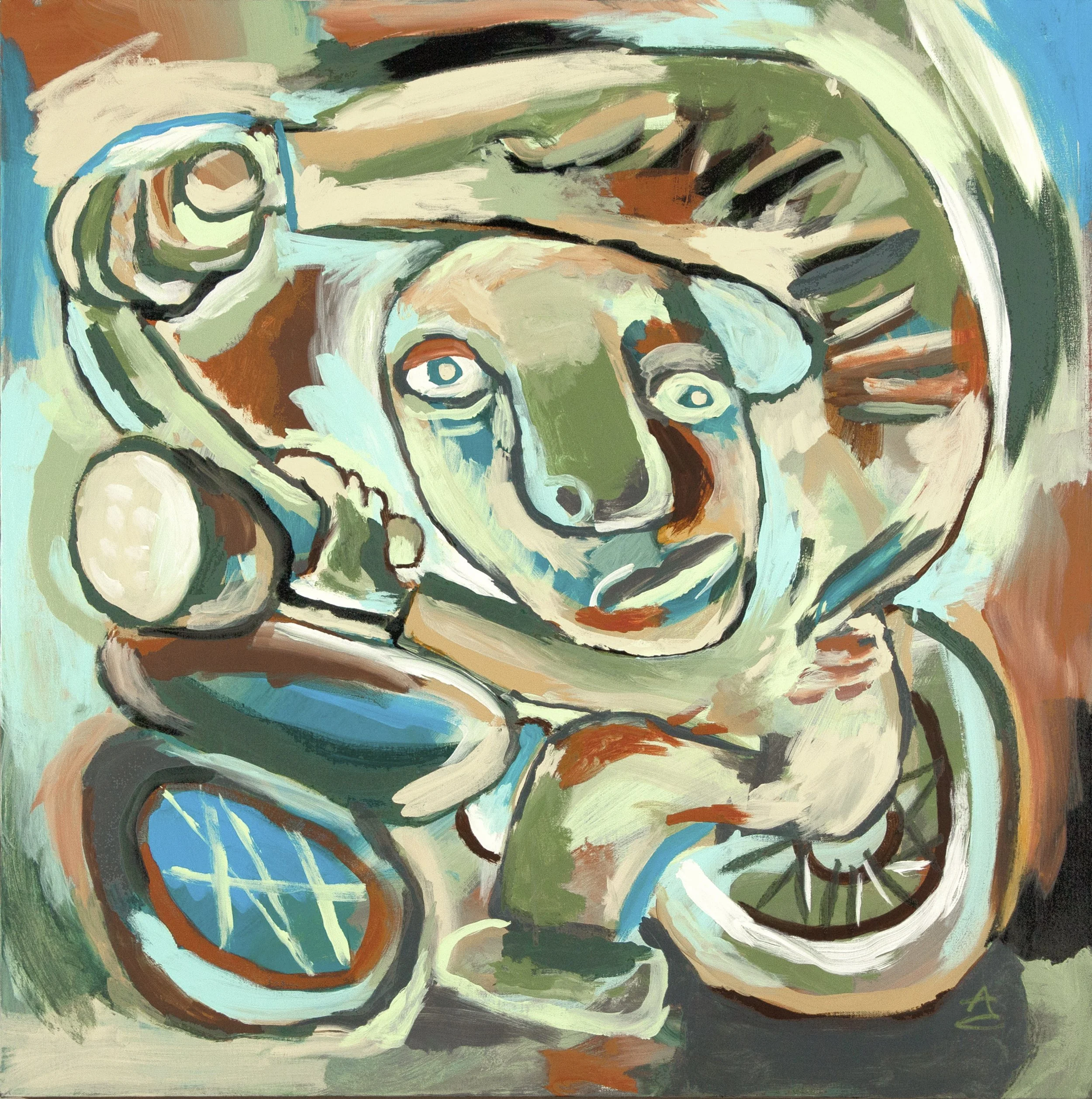 "Tommy's Home Again", 36x36 Acrylic on canvas // Adam D. Cohen