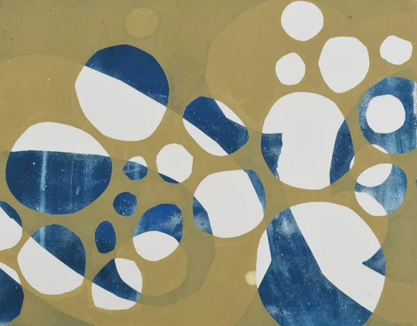 "Nye Gade", 22x18 (framed) Gelatin monoprint on bristol // Laurie Smithwick