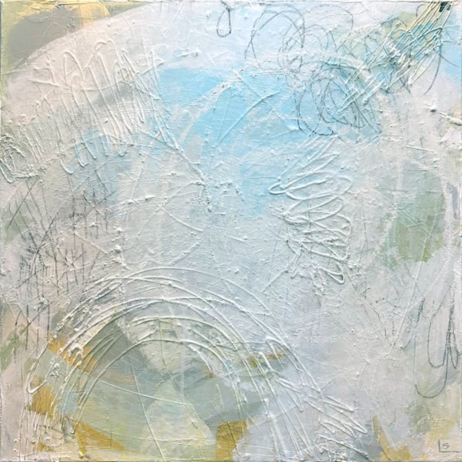 "The Moments Before All That", 20x20 Acrylic and graphite on canvas // Laurie Smithwick