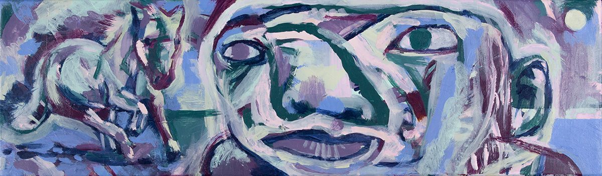 "Listen In", 36x10.75 Acrylic on canvas // Adam D. Cohen