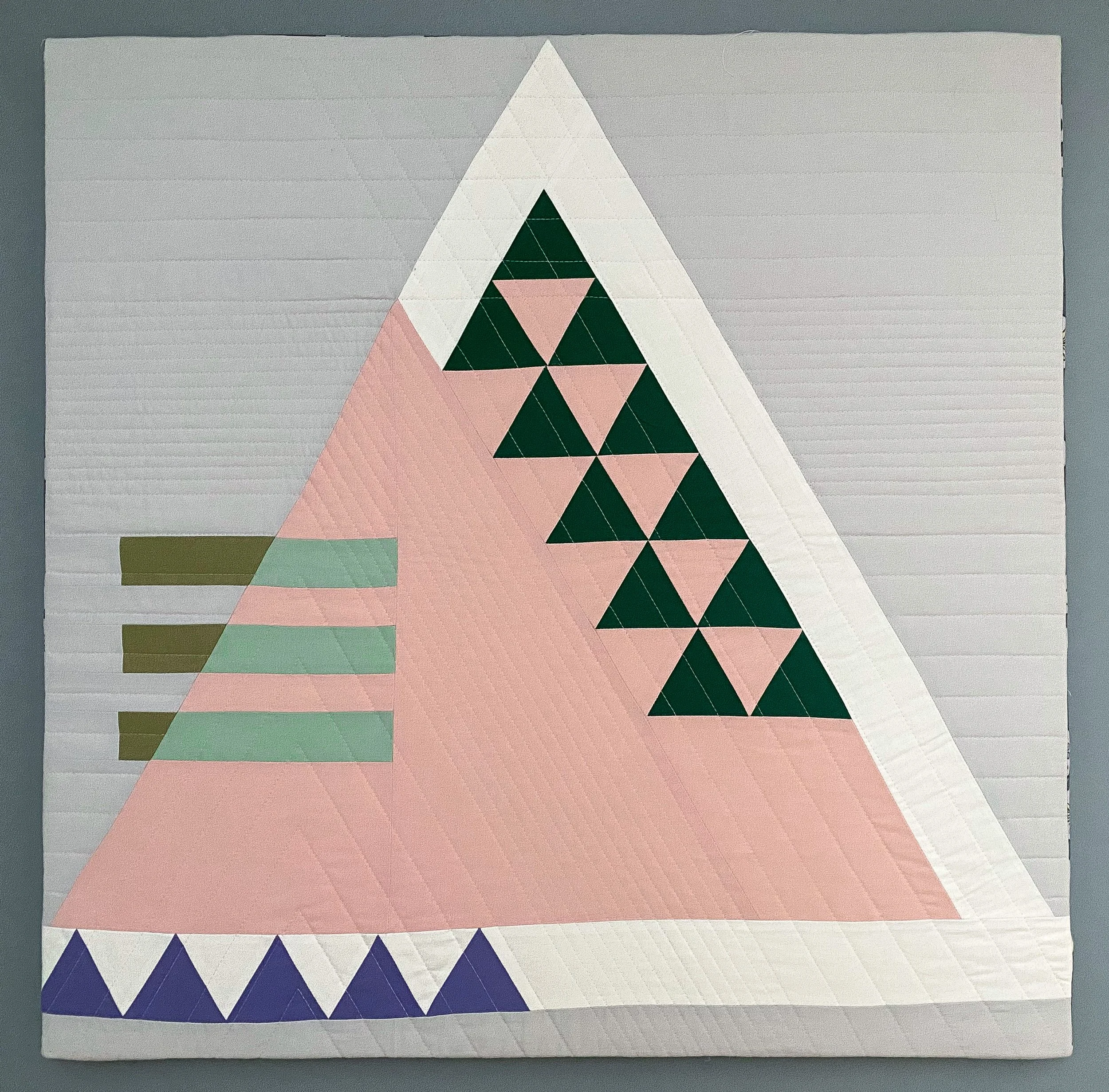 "Abstract Triangles I", 25x25 Textile stretched on canvas // Michelle Wilke