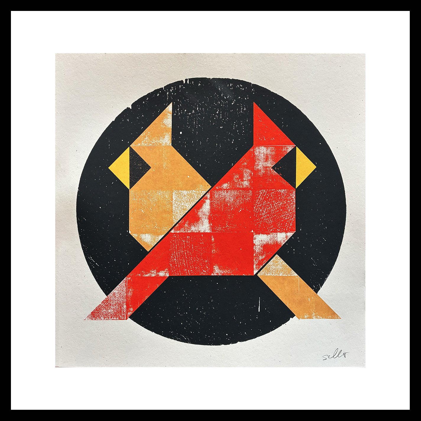 "Cardinals", 14x14 Framed Giclee print // Skillet Gilmore