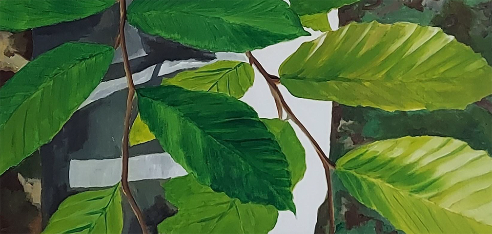 "Sleepy Morning", 24x12 Acrylic on canvas // Julia Glatfelter