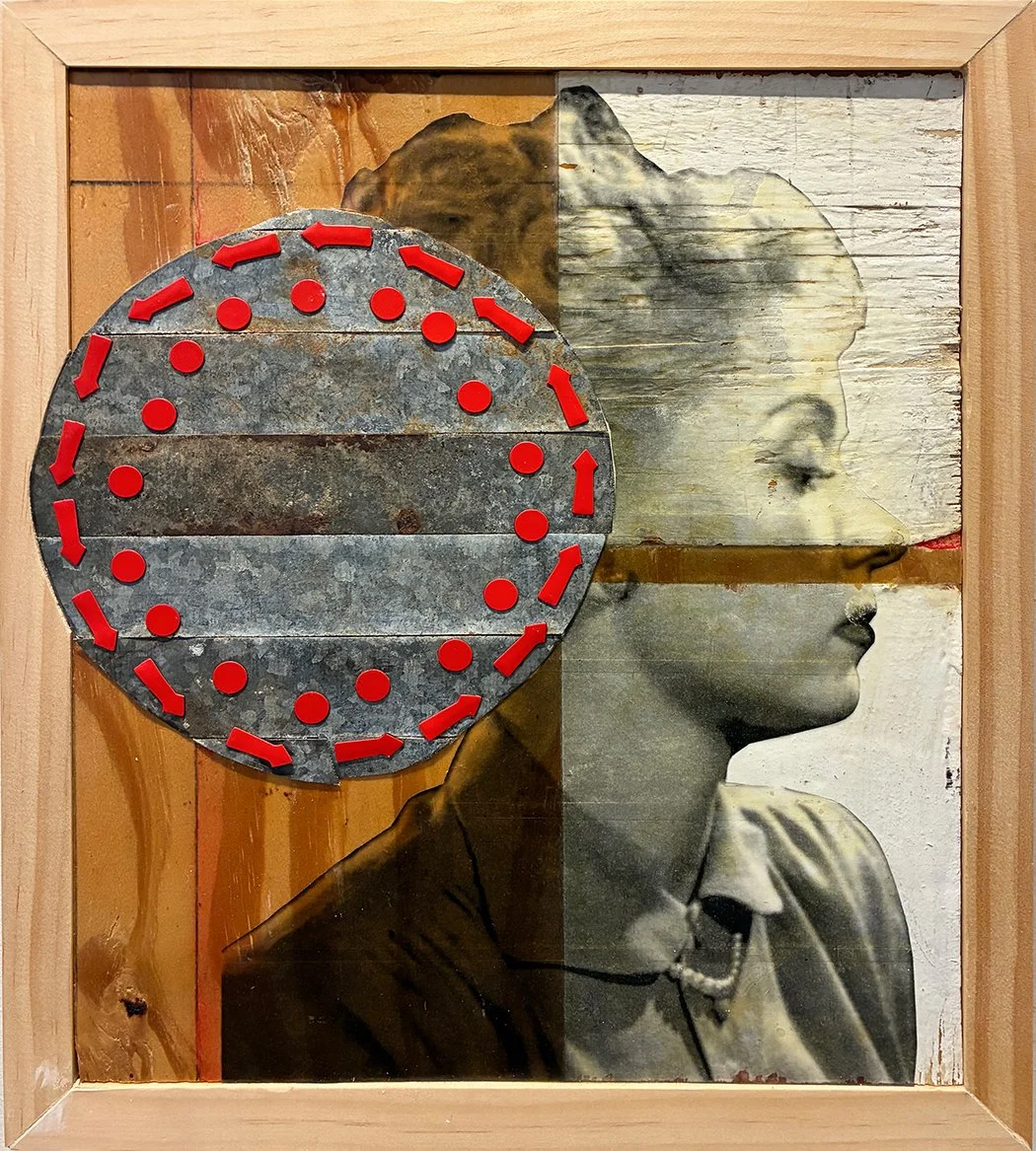 "Multiple Markov Boundaries", 12x14 Photo transfer, ink, mixed media // Erin Ives