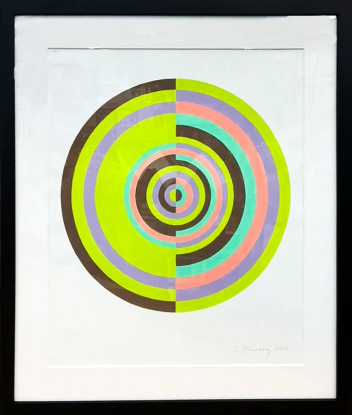 "Turntable", 31x35 Flashe Vinyl paint on Arches paper // Chieko Murasugi