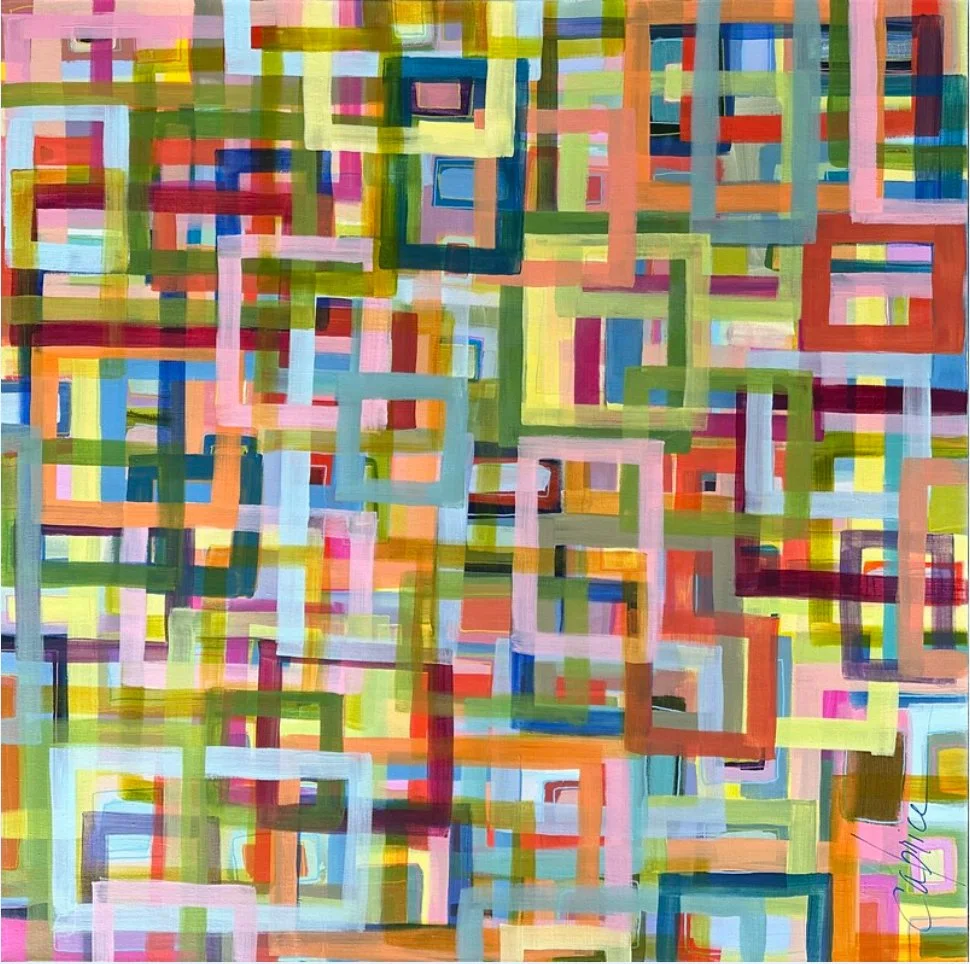 "Life Is Built On Cumulative Experience", 36x36 Acrylic on canvas // Caprice McNeill