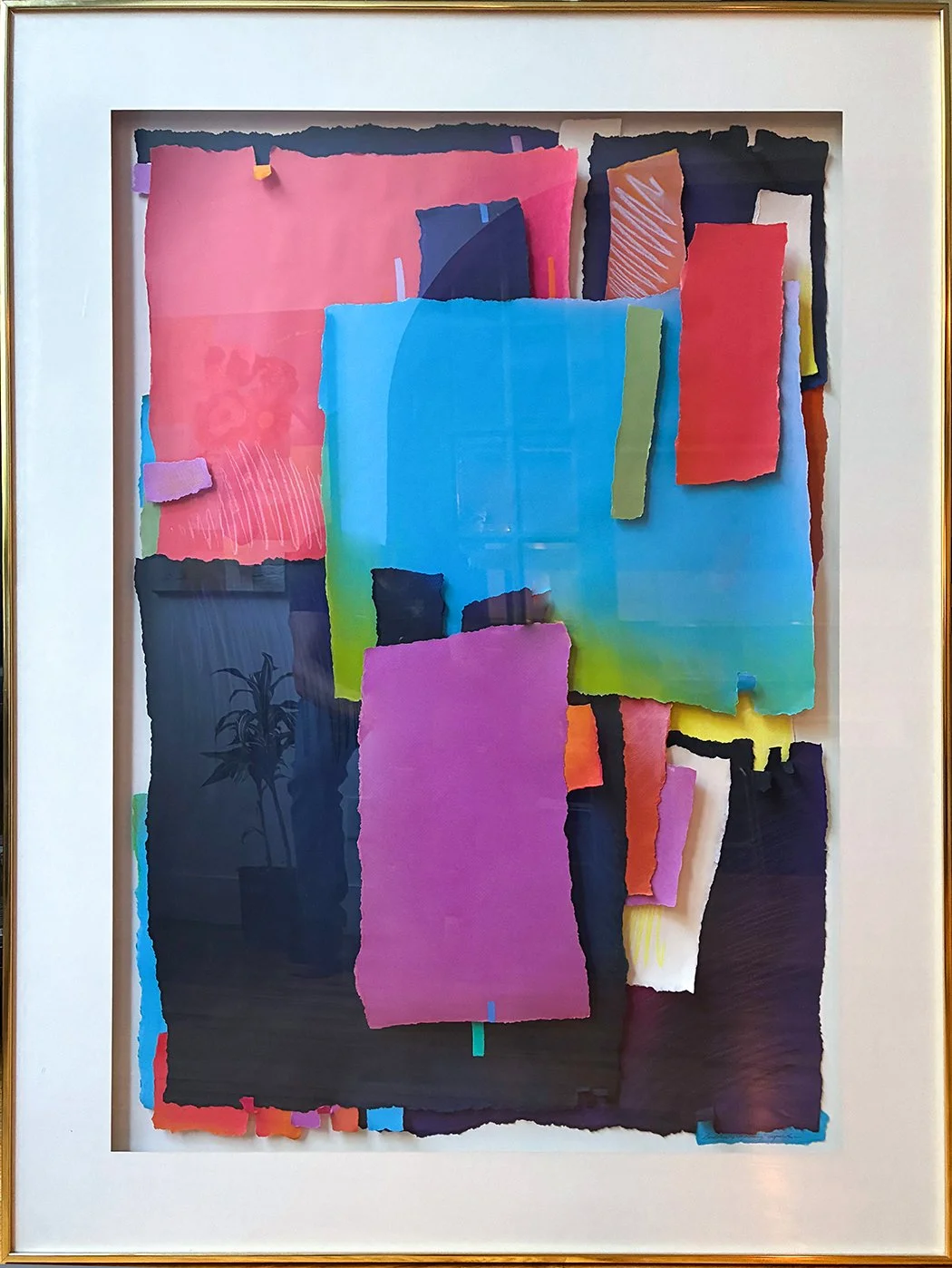 "Suddenly Shocking", 36x48 Mixed media, framed