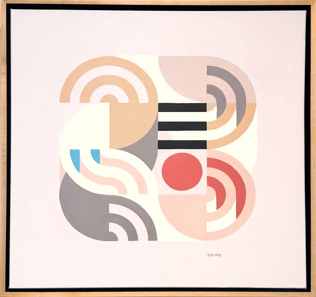 "Topographical", 24x24 Acrylic on canvas, framed // Rick Grime