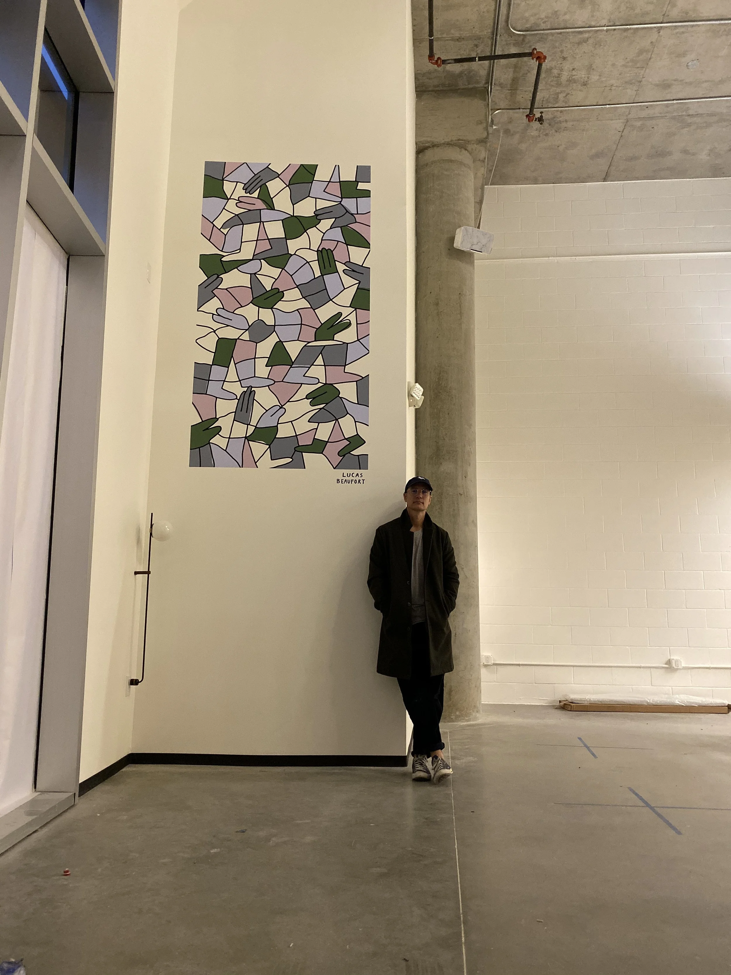 The finished mural at the construction site of Ten Cafe, November 2019