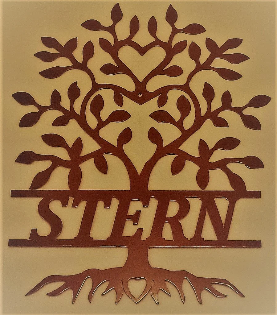 Heart Tree with Name metal art by Zelmetalart