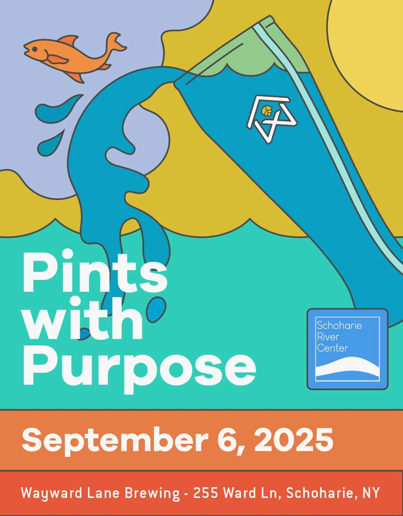 🍻 Tomorrow: Pints with Purpose at Wayward Lane
Join us for a lively evening supporting the Schoharie River Center (SRC)—rain or shine, we’ll roll away the dew together. SRC is a nonprofit dedicated to environmental education, science, m