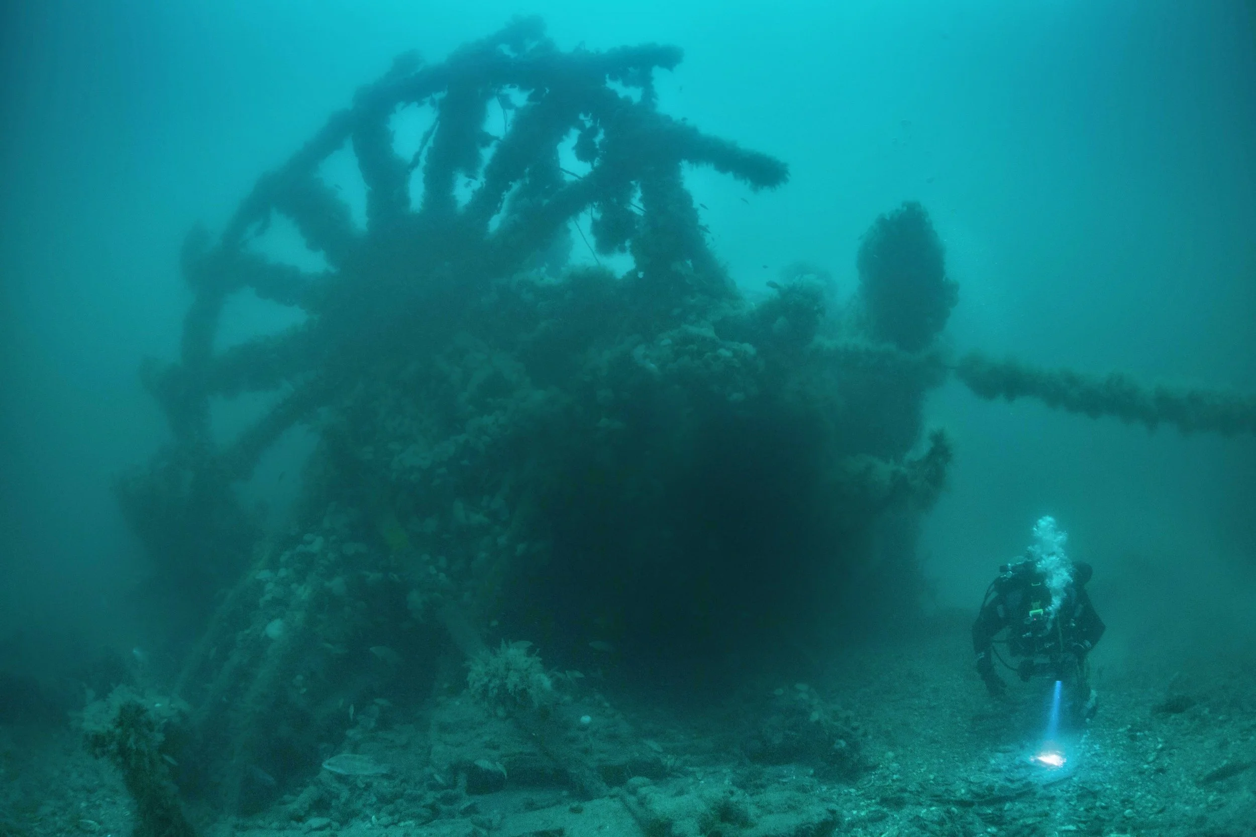 Bart Malone in living color on the Offshore Paddlewheel wreck