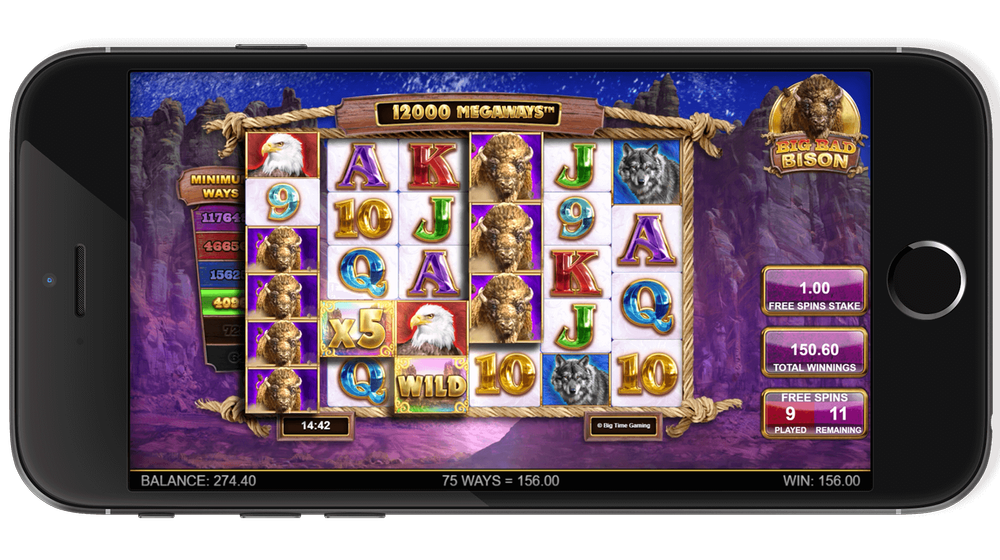 Bison Casino App játékképernyő