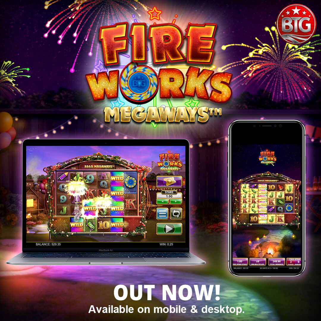 Set your gaming experience on fire with Fireworks Megaways - out now! 🔥 #bigtimegaming #fireworksmegaways #fireworks #megaways