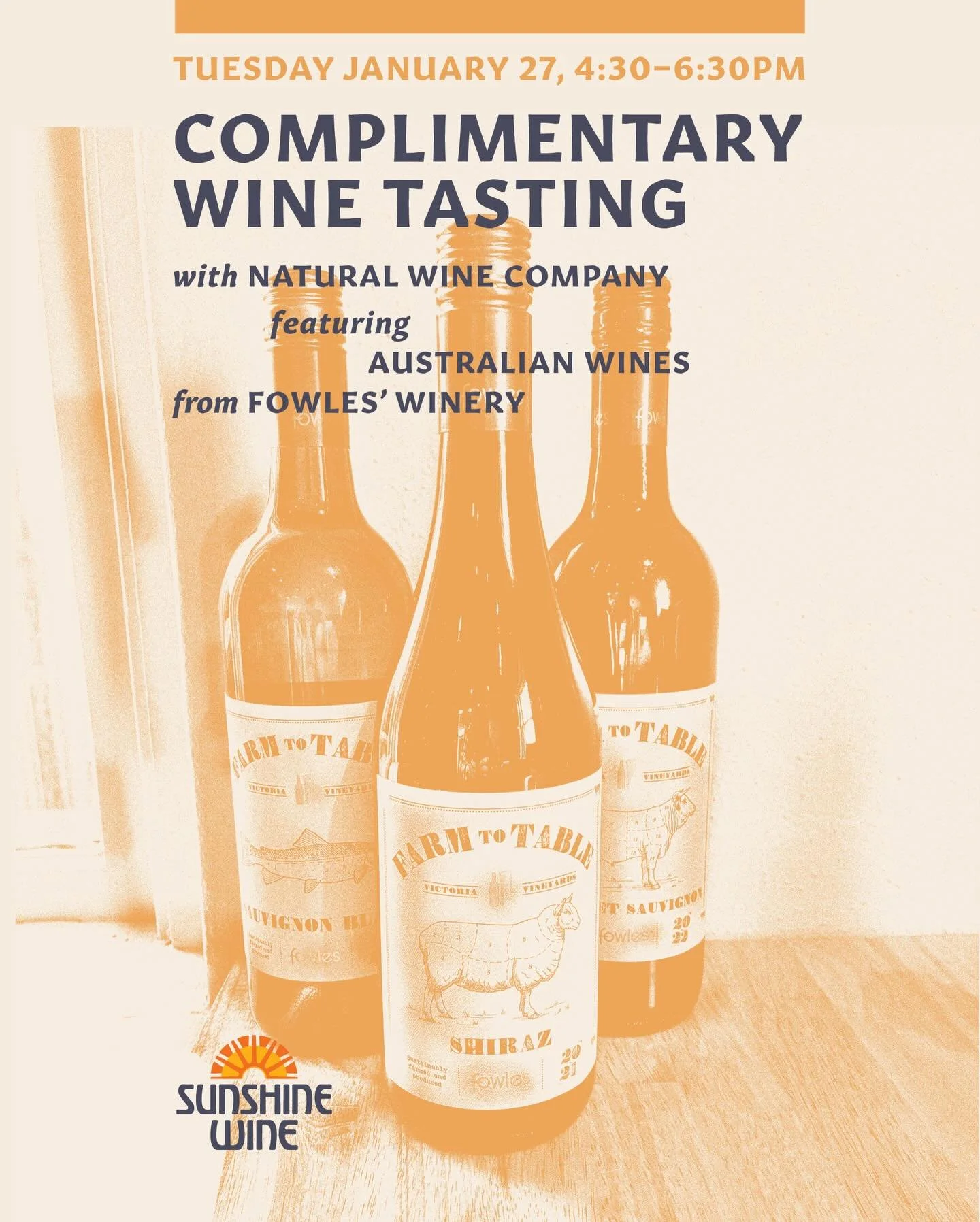 Join us Tuesday January 27th from 4:30 to 6:30pm for a tasting with @thenaturalwineco featuring Australian wines from @fowles_wine! Join us for the tasting and stay for Wine&amp;Dine! See ya there. 

#TucsonWineBar #DrinkLocalTucson #SupportLocalAZ #