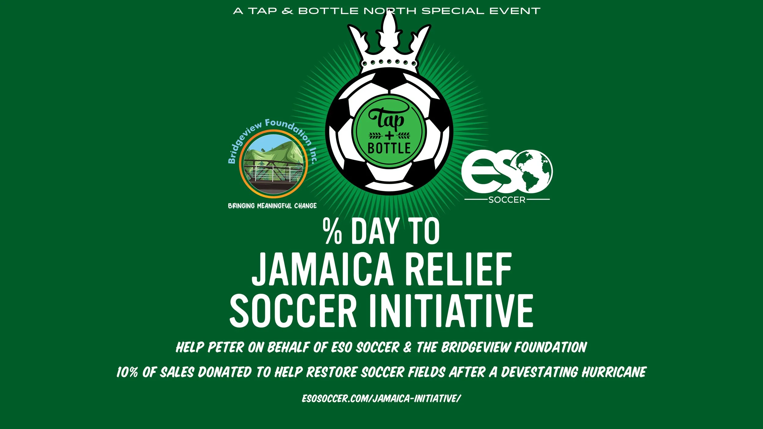 % Day to Jamaica Relief Soccer Initiative at T&B North!