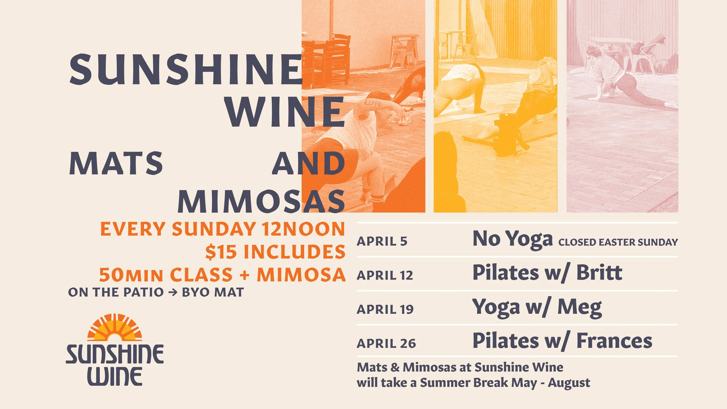 Mats &amp; Mimosas = Pilates with Britt at Sunshine Wine !